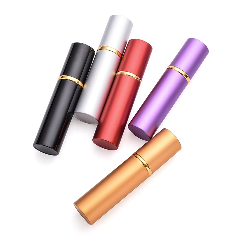 Gratis logo op maat, 10 ml lege draagbare glazen parfumflesjes met aluminium omhulsel, navulbare cosmetische etui.