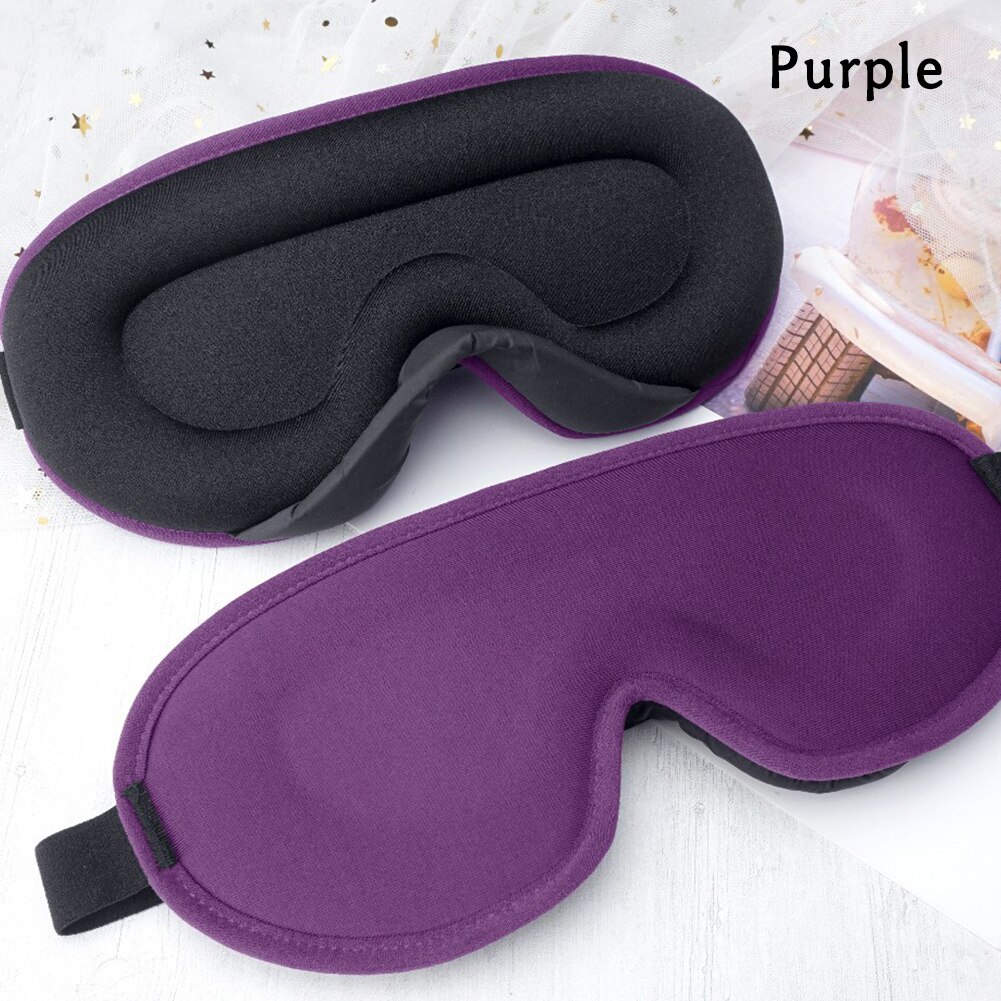 Mascarilla 3D para dormir para hombre y mujer, máscara de ojos Natural para dormir, Parche de viaje suave y portátil, 1 unidad: Morado