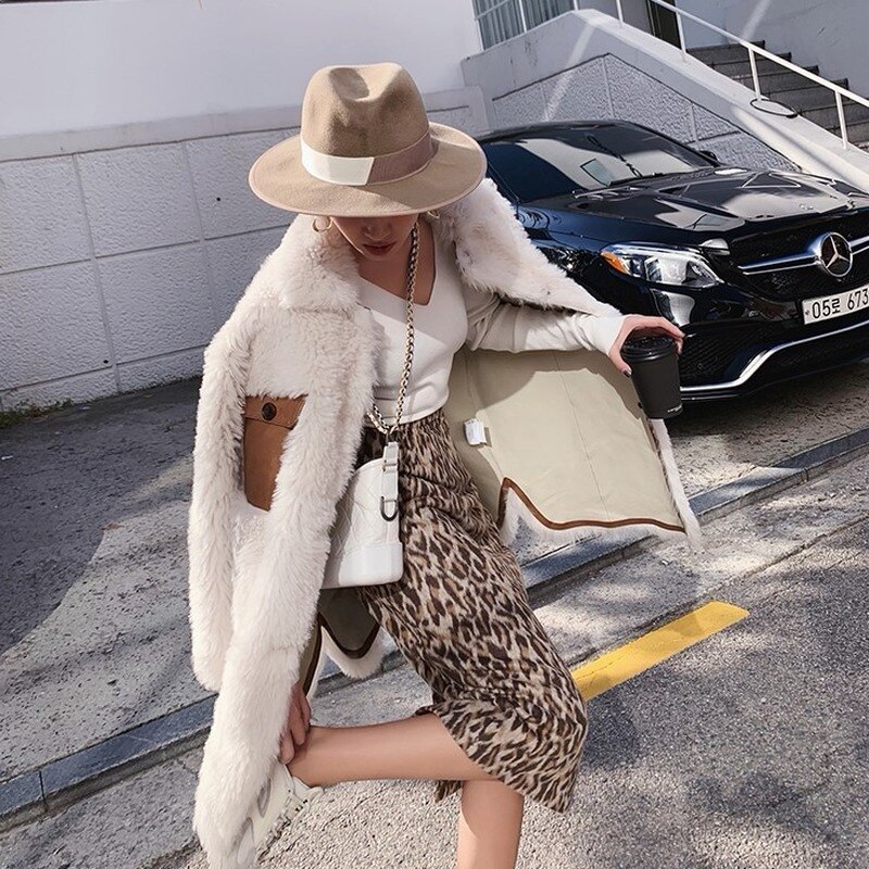 Brown colorblock jazz top hat men and women flat winter wool felt hat