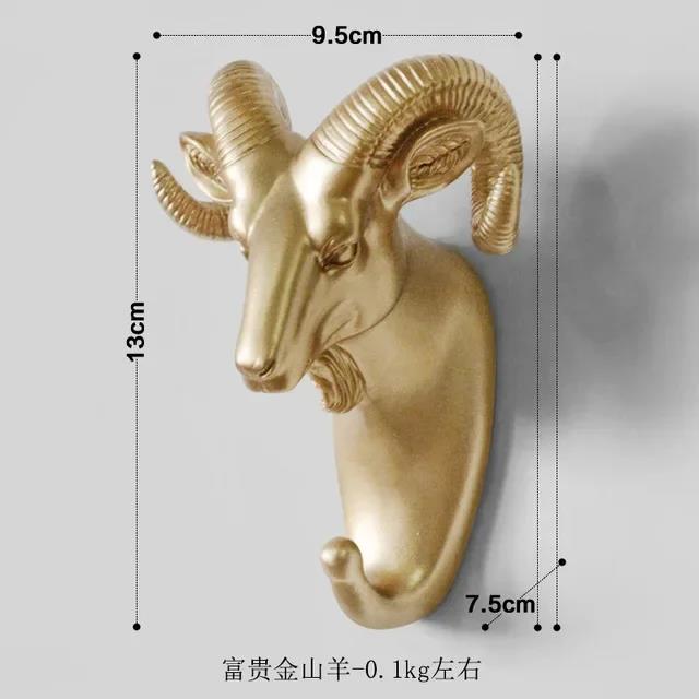 Perchero con cabeza de Animal, colgador de pared de caballo, jirafa, alce, elefante, ganchos decorativos, accesorios de baño: Verde claro