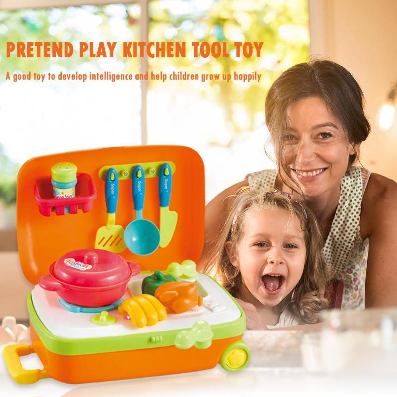 1 Set Draw-Bar Box Children Pretend Play Doctor Kitchen Makeup Plastic Toy