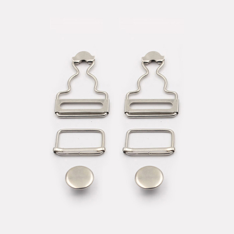 2Pc Hosenträger Schnalle Verschluss Nieten befestigen Clips Metall Geschmack Overall Jeans Hosen Für DIY Handmake NäHenne Hardware- Zubehör: 3.8cm / Silber- Farbe