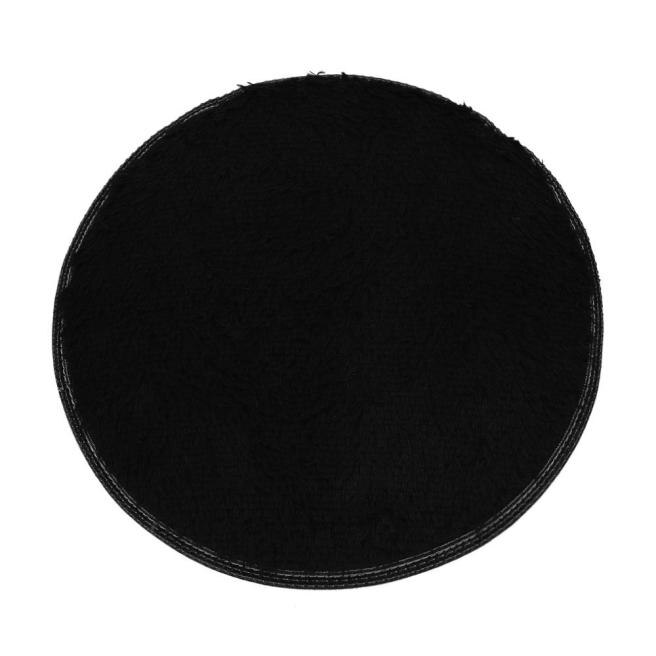 Zachte Bad Slaapkamer Vloer Douche Ronde Mat Tapijt Antislip Ronde Tapijt Vloermat: Black 