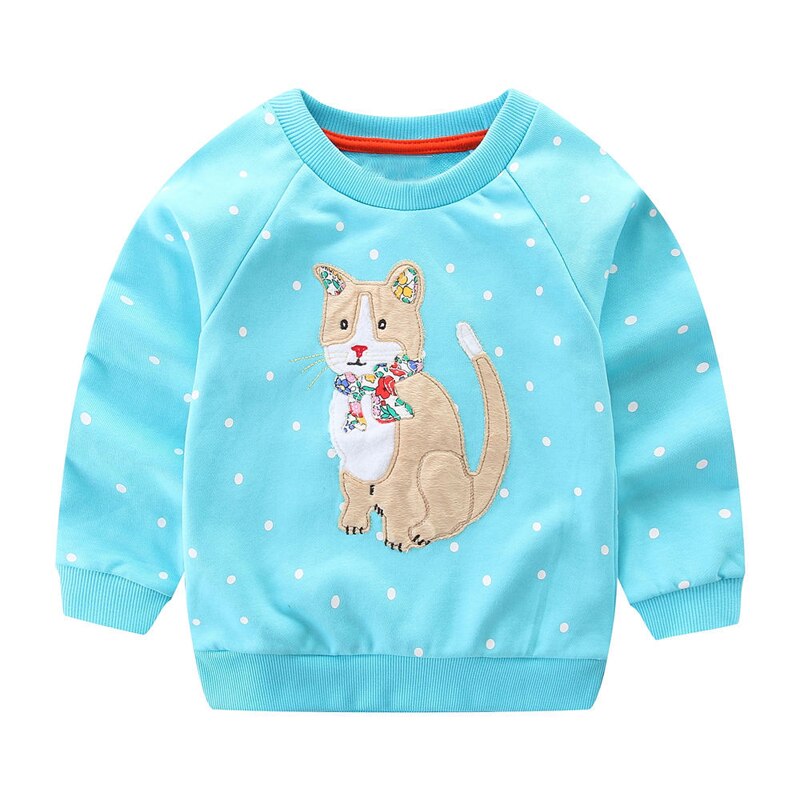 SAILEROAD Animal lapin broderie enfants Sweatshirts pour filles à manches longues chemises automne enfants vêtements à capuche filles hauts: 3080 same picture / 3T