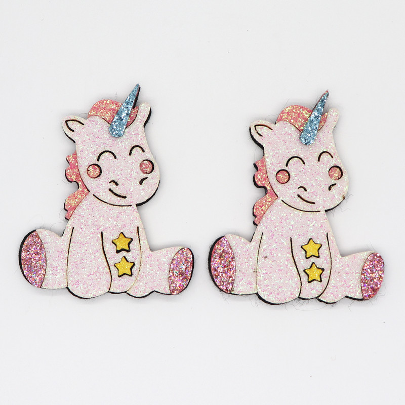 10 stuks glitter leer non-woven stof voor haarspeldjes, applicatie patches diy knutsel decoratie  y20032001