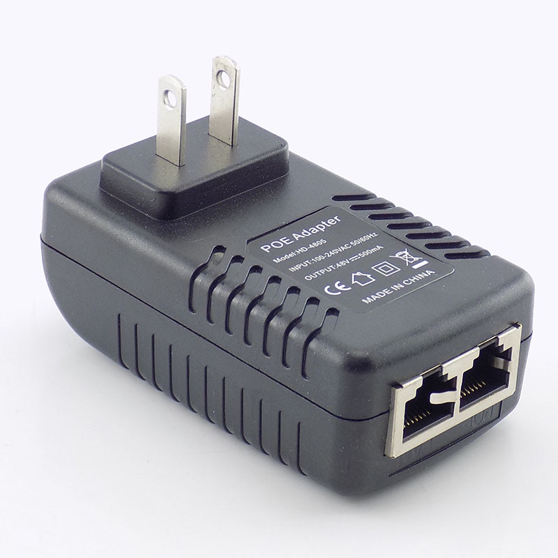Dc 48V 0.5A 24W Poe Voeding Injector Switch Poe Adapter Voor Ip Camera Wifi Poe Injector Muur plug Charger Us/Eu Plug