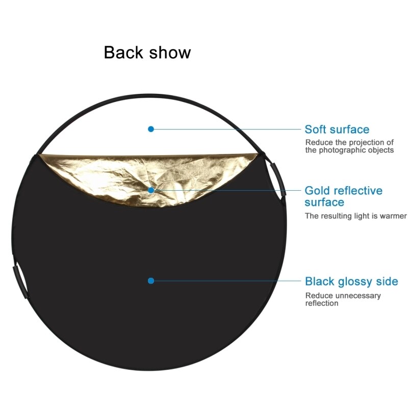 PULUZ 60 cm 5 in 1 (zilver/Doorschijnend Goud/Wit/Zwart) vouwen Fotostudio Reflector Board
