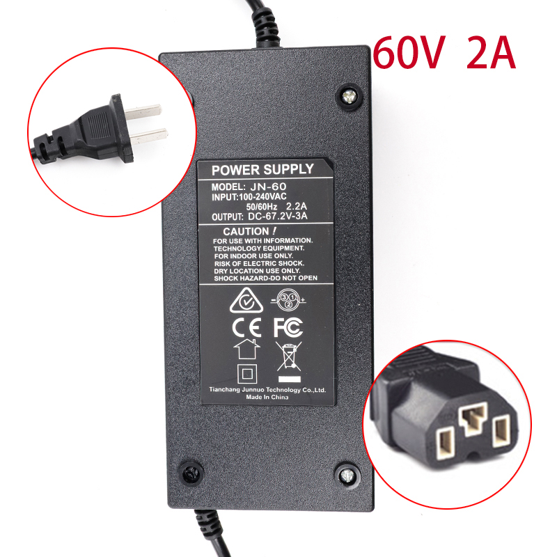 Chargeur universel de batterie au Lithium pour vélo électrique, 24v 2a 36v2a 48v2a 60v2a, accessoires pour Scooter électrique: Chocolat