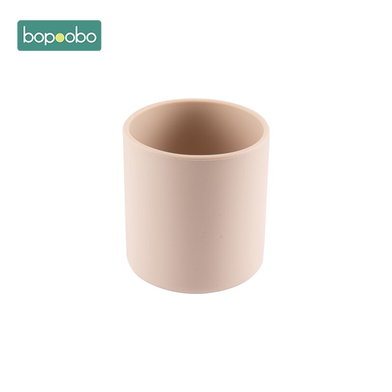 10 stuks baby siliconen beker voedselveilige siliconen voedingsbeker baby peuter kinderen servies drinkbeker bpa-vrij hittebestendig: Beige beker