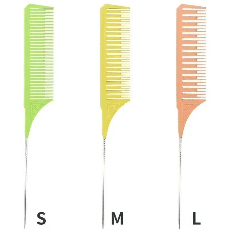 3 Pack Hair Styling Comb Tail Comb Set Dyeing Partition Highlight Braid Cutting Comb Tip Tail Hair Accessories Combs: green