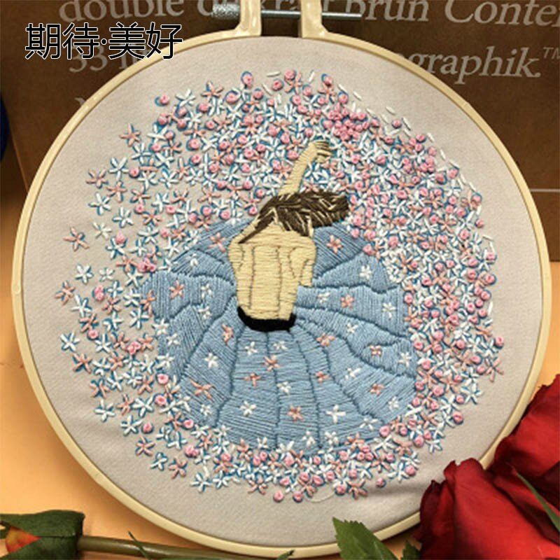 Bordado de plantas, paquete de Material de flores, Kit de costura bordado 3D, manualidades DIY, artículos para costura, pinturas, decoración bordada: 4