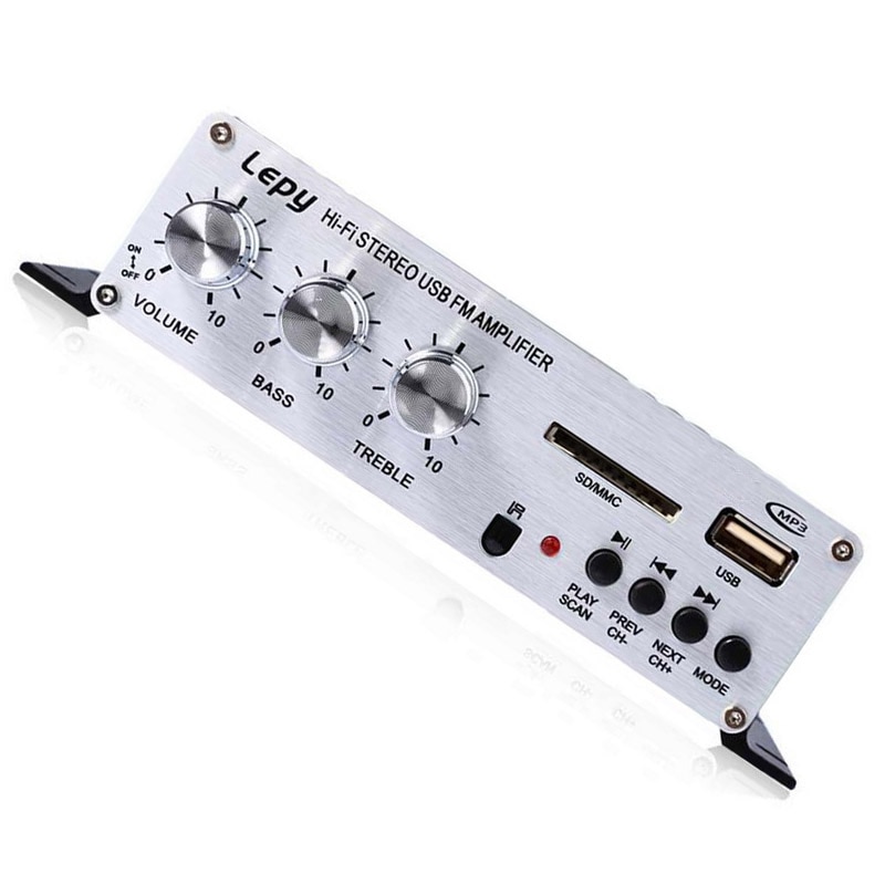 Amplifier Small Amplifier Music Camp Motorcycle Small Amplifier 15WX2 Car Auto Vehicle Stereo Power Amplifier USB / FM