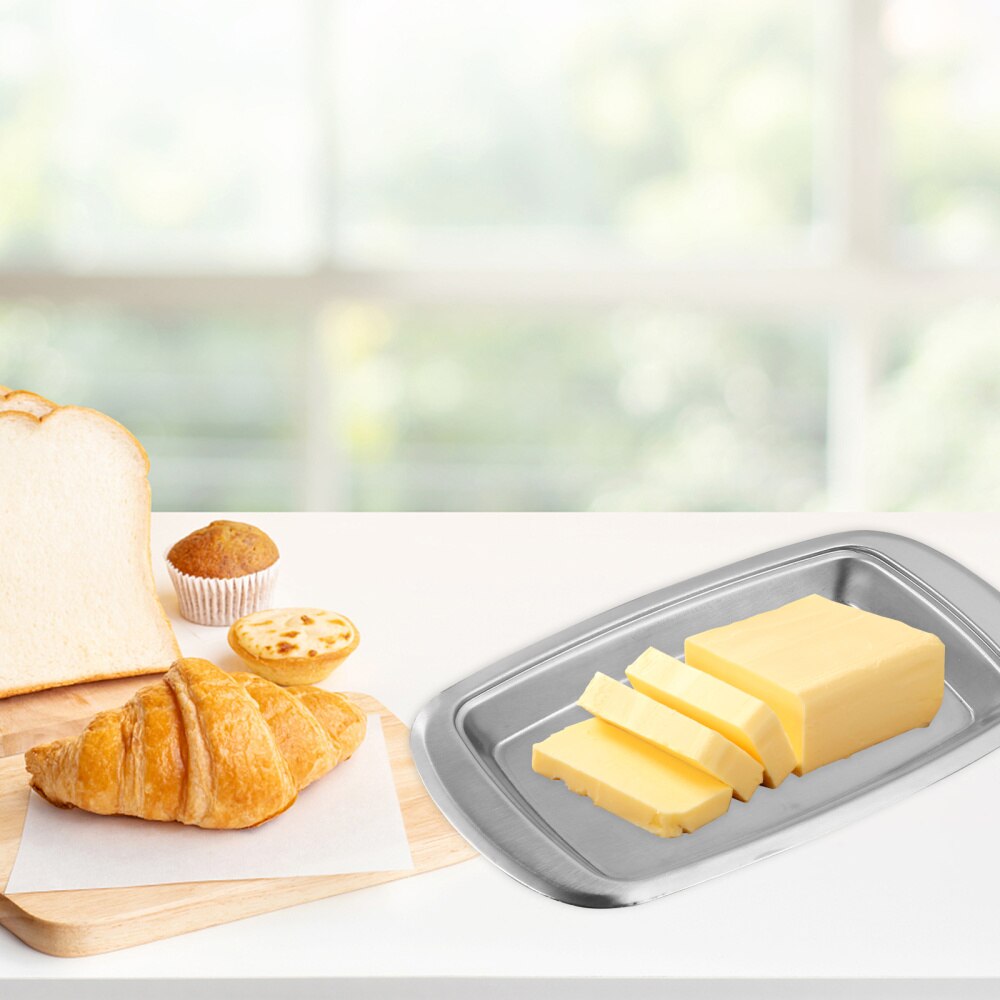1 Pc Food Tray Insulation Plate Stainless Steel Butter Box for Home