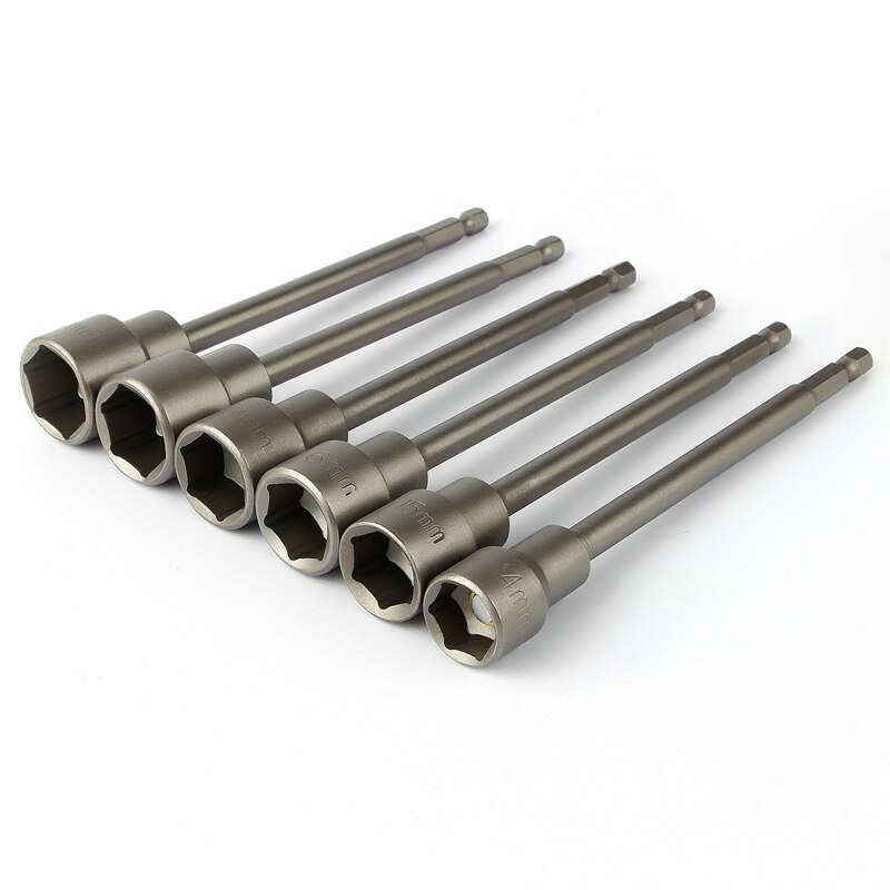 150mm pituus 1 kpl vahva magneettinen sähköinen ruuvimeisseli mutteriavain hylsy teräsarja työkalu kuusioholkki 1/4 &quot; poranterän adapteri 6-19mm