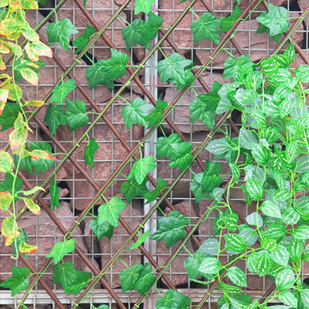 Artificial Leaf Fence Net Artificial Hedges Fence Faux Lvy Vine Leaf Decoration Simulation Green Plants for Outdoor Garden Decor