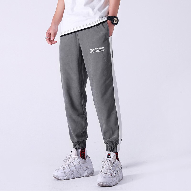 Joggingbukser mænd jogger sport fitness bukser mænd fritidsbukser streetwear træning hip hop bukser sportstøj bukser herretøj: L / Grå