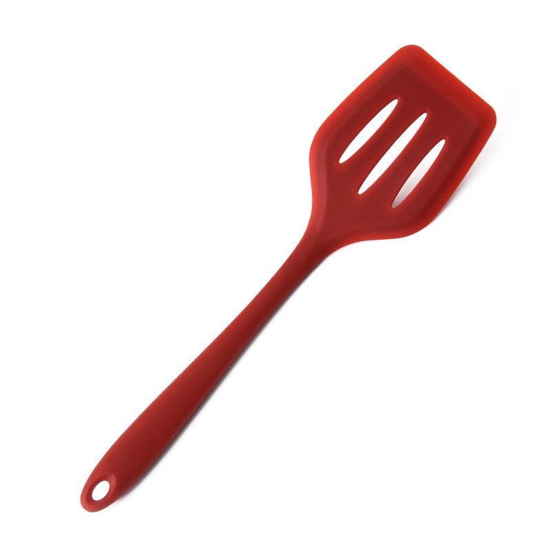 Korean Version Non Stick Silicone Pot Shovel Cooking Spatula Fried Shovel Flexible Silicone frying Pan Turner Spatula: Red