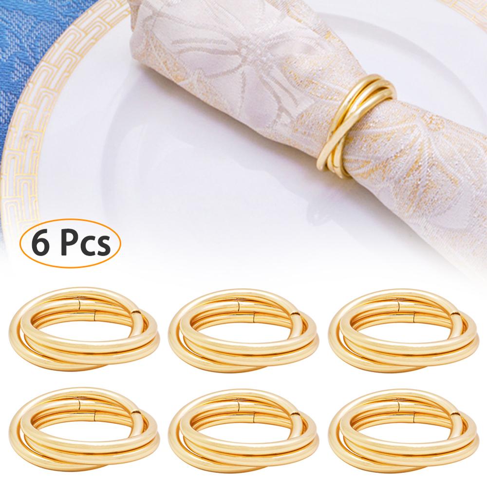 6Pcs Serviette Ringen Legering Servet Houder West Diner Handdoek Servet Gesp Ring Party Decoratie Tafel Decoratie Accessoires