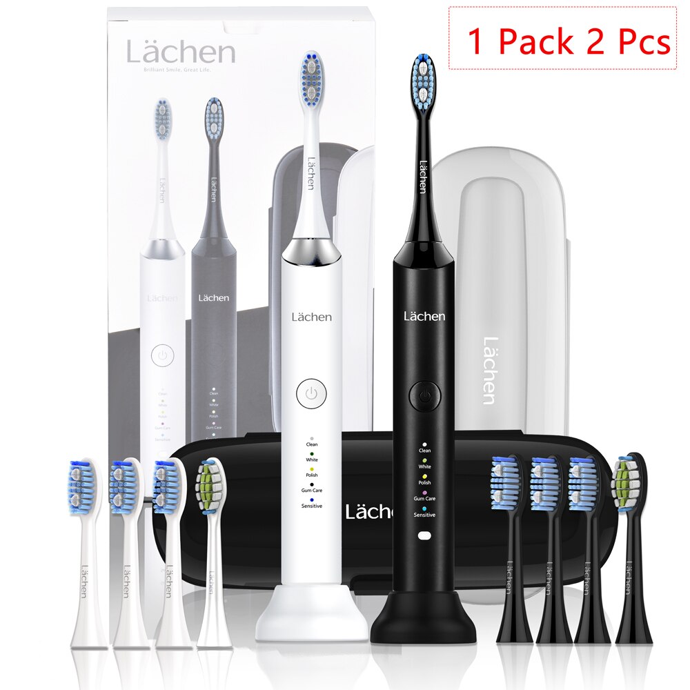 Podwójna elektryczna soniczna szczoteczka robić zębów H9 dorosły zegar 5 tryb USB akumulator ząb 10 wymienne główki robić szczoteczki 2 Travle Obudowa: Lachen H9