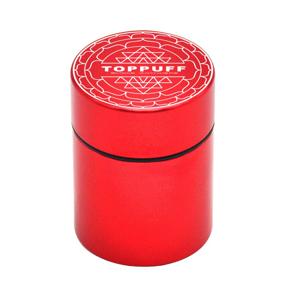Toppuff Aircraft Aluminum Airtight Stash Jar 1.3 Inches Multi-Use Vacuum Seal Portable Storage Container: Red-T2
