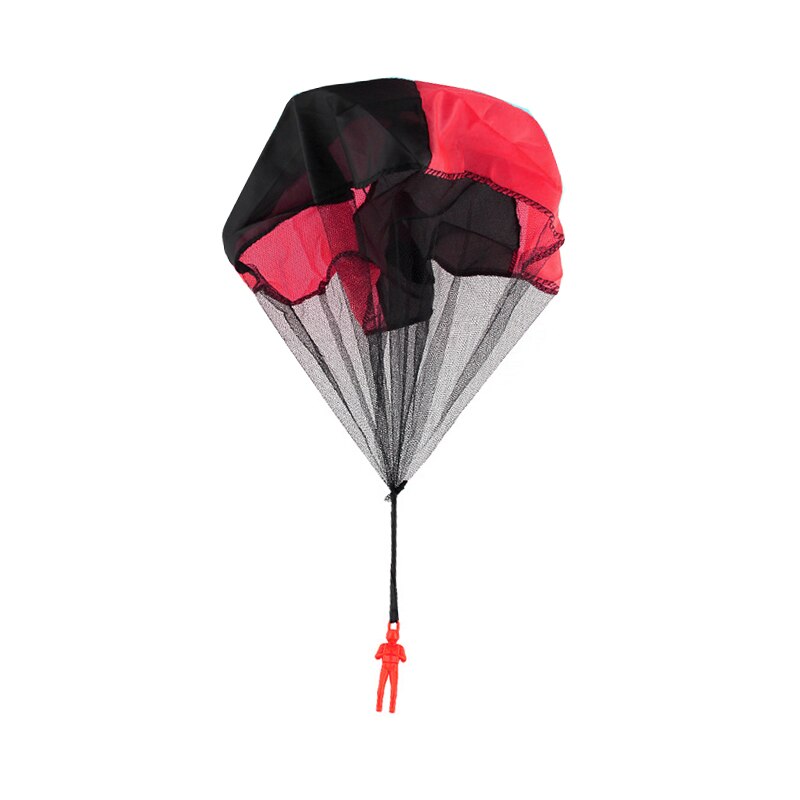 Outdoor Children Education Hand Throw Outdoor Games Parachute Toys Kids Fun Soldier Parachute Entertainment Sports Parachute: Red