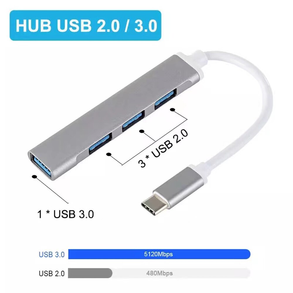 USB C Centrum 3.0 3.1 typ C 4 Port Multi USB rozdzielacz adapter OTG dla HUAWEI Xiaomi Lenovo Macbook PC akcesoria komputerowe