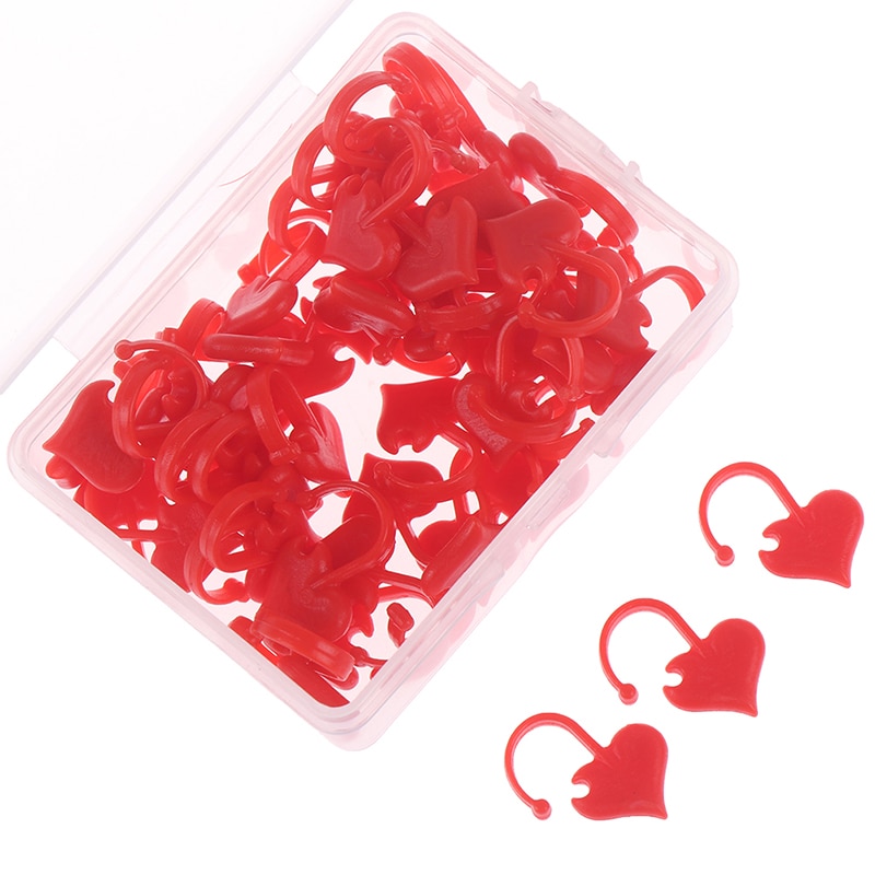 50 Stuks Hartvormige Stitch Markers Plastic Haakt Breien Locking Stitch Breien Houder Naald Naaien Accessoires