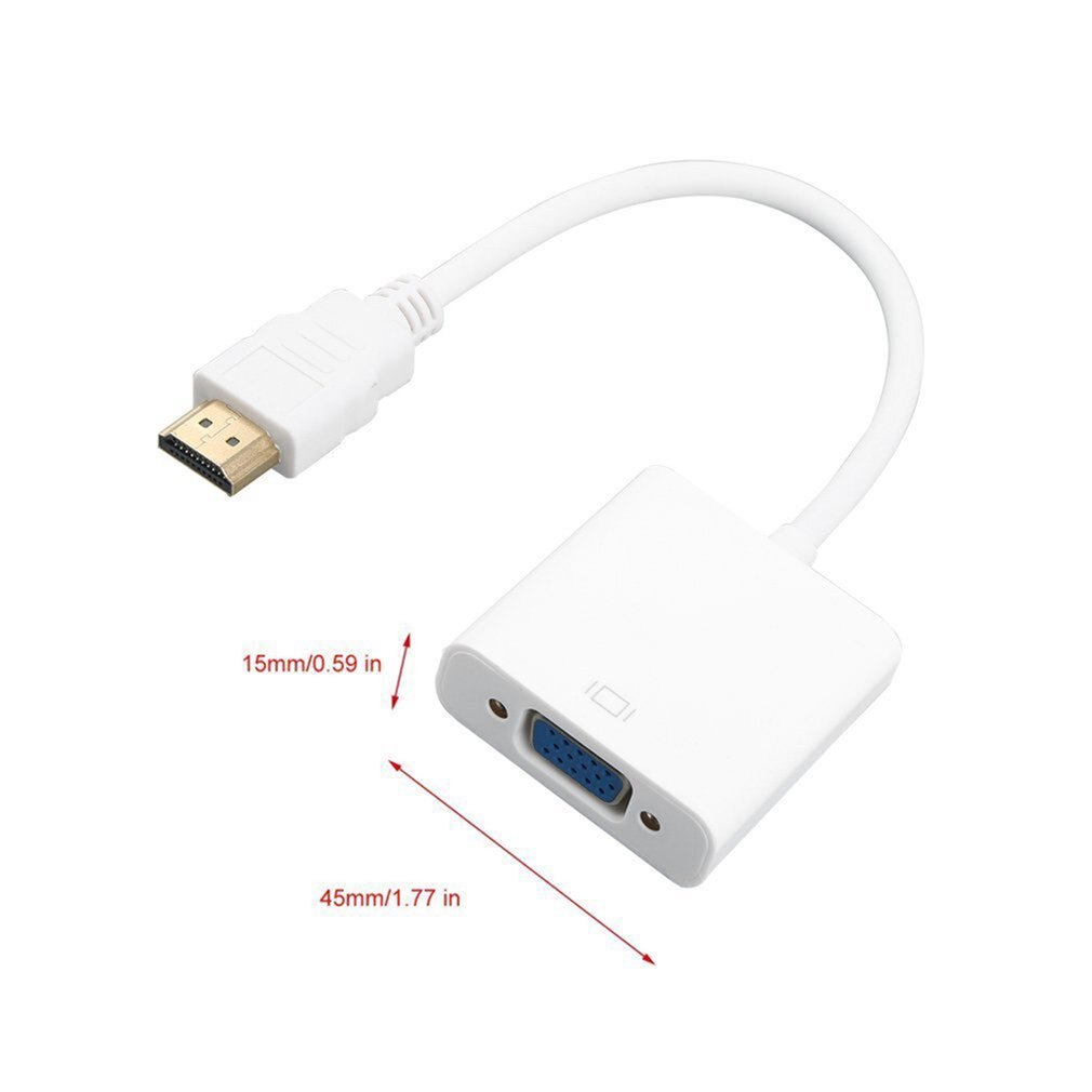 Hdmi Male Naar Vga Vrouwelijke 1080P Video Kabel Hdtv Pc Cord Converter Hdmi Naar Vga Adapter Kabel Hdmi Naar vga Kabel Wit