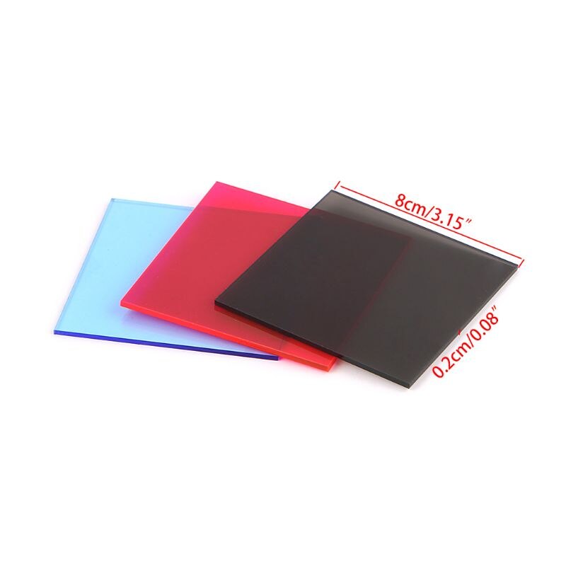 Plexiglass Board Colored Acrylic Sheet 8*8cm DIY Toy Accessories Model Making L4MB