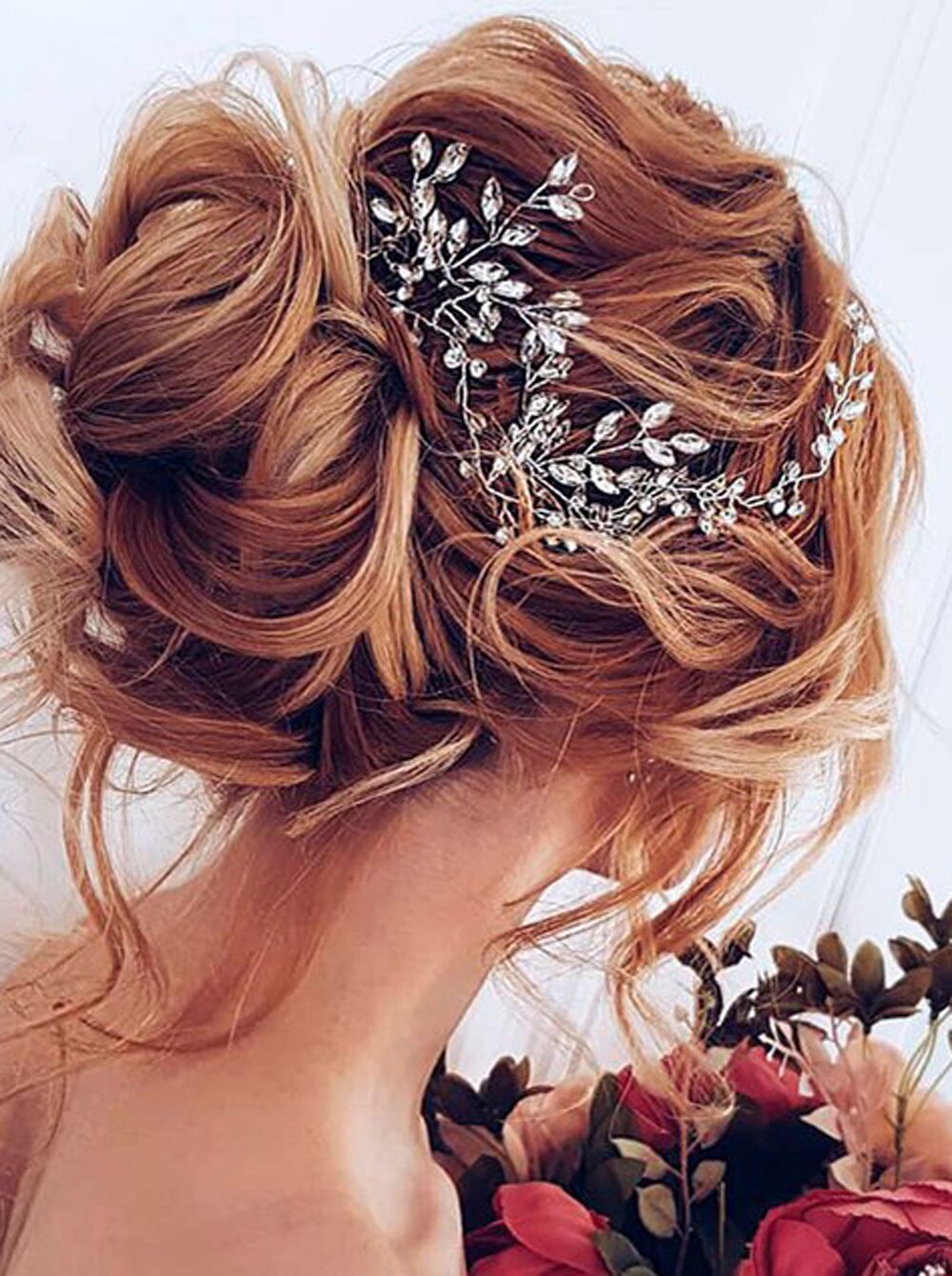 Crystal Bridal Headpiece Hair Clip-Bridal Rhinestone Clip-Brides Headpiece-Silver Wedding Headpiece for Women