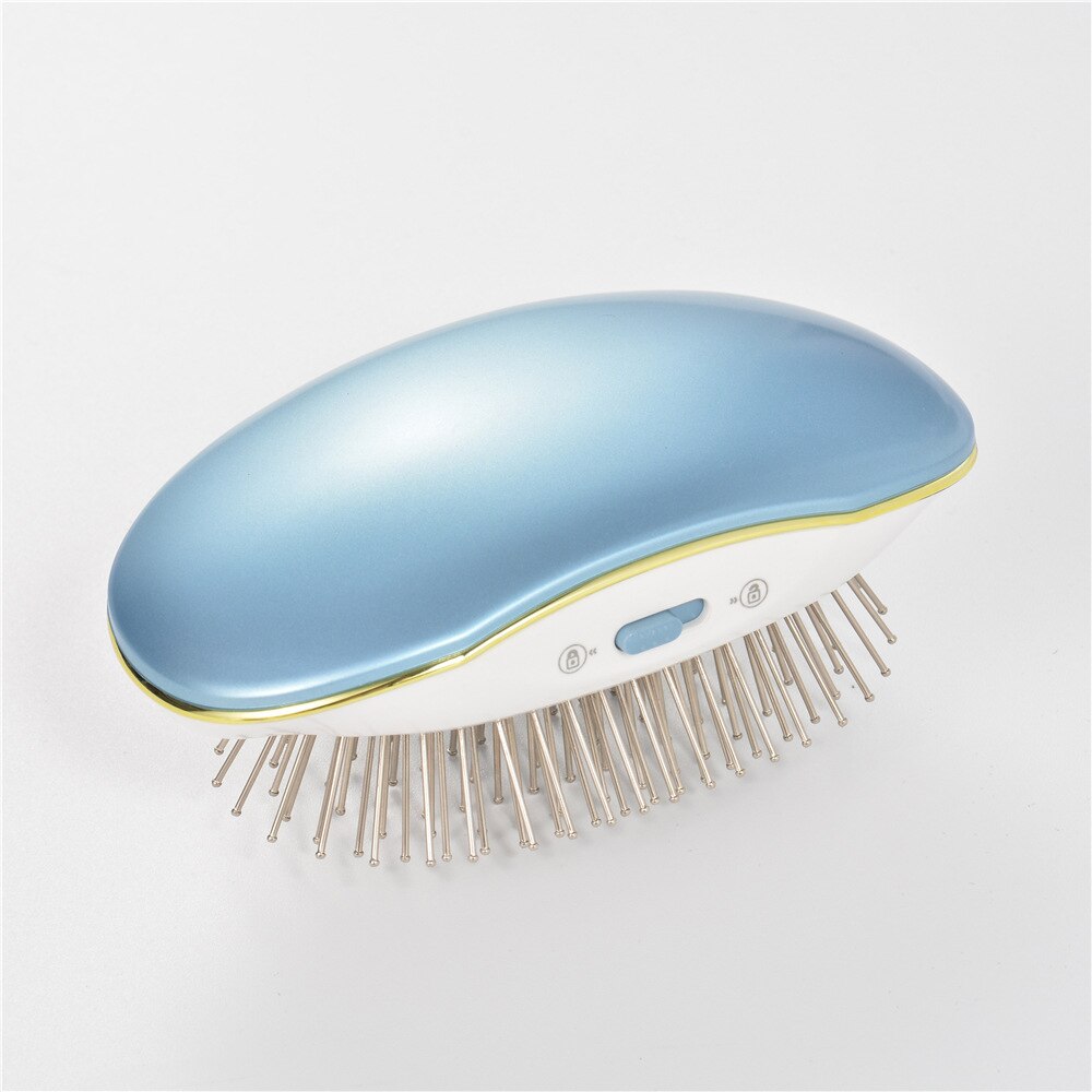 Peine masajeador para el cabello con vibración de iones negativos para niños y niñas, peine masajeador para el cabello cómodo y antiestático para viajes y niños, peines: blue