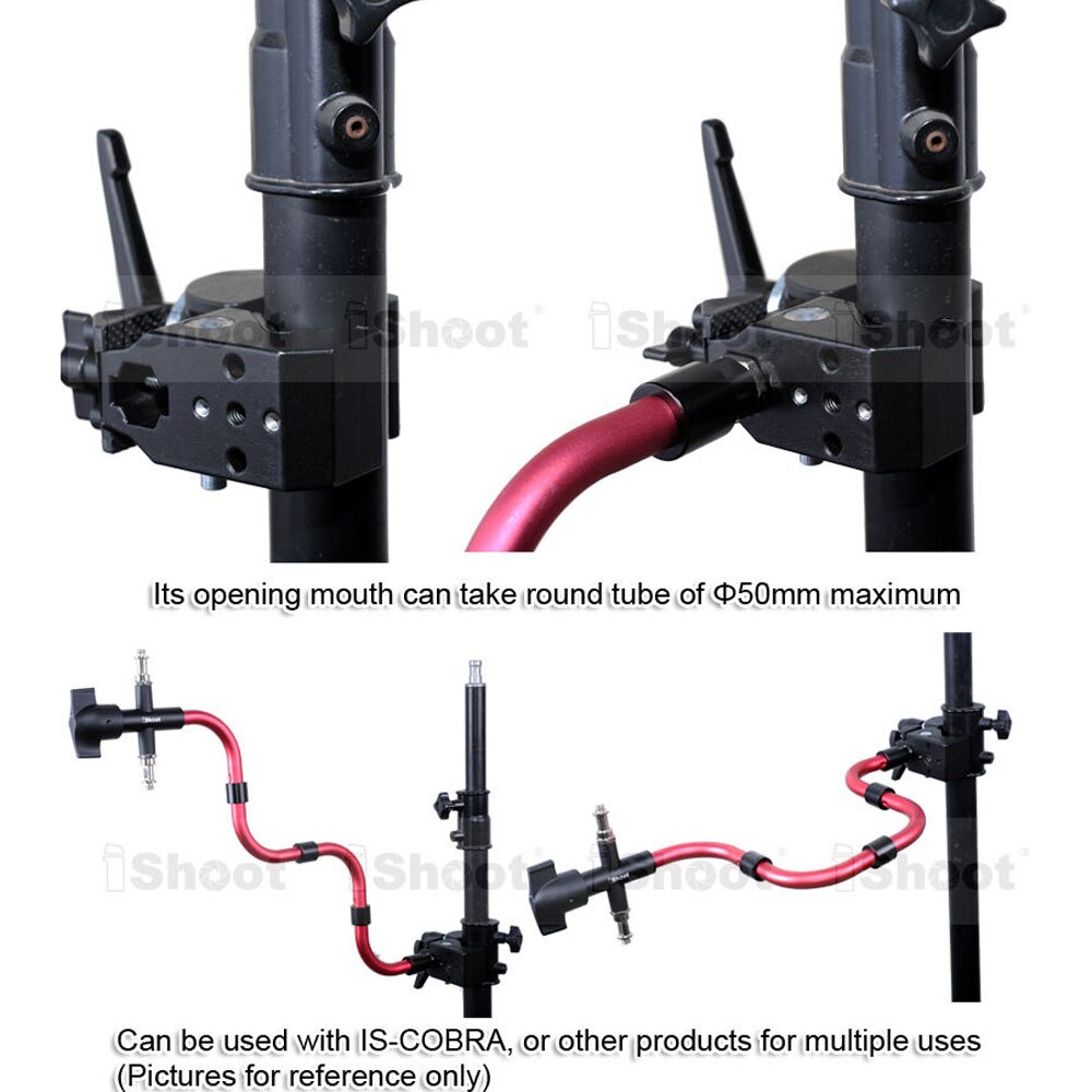 Universal Strong Metal Crab Clamp Pliers Camera Holder for Tripod Light Stand Boom 5cm Round Pipes 3cm Square Tubes Max. 10kg