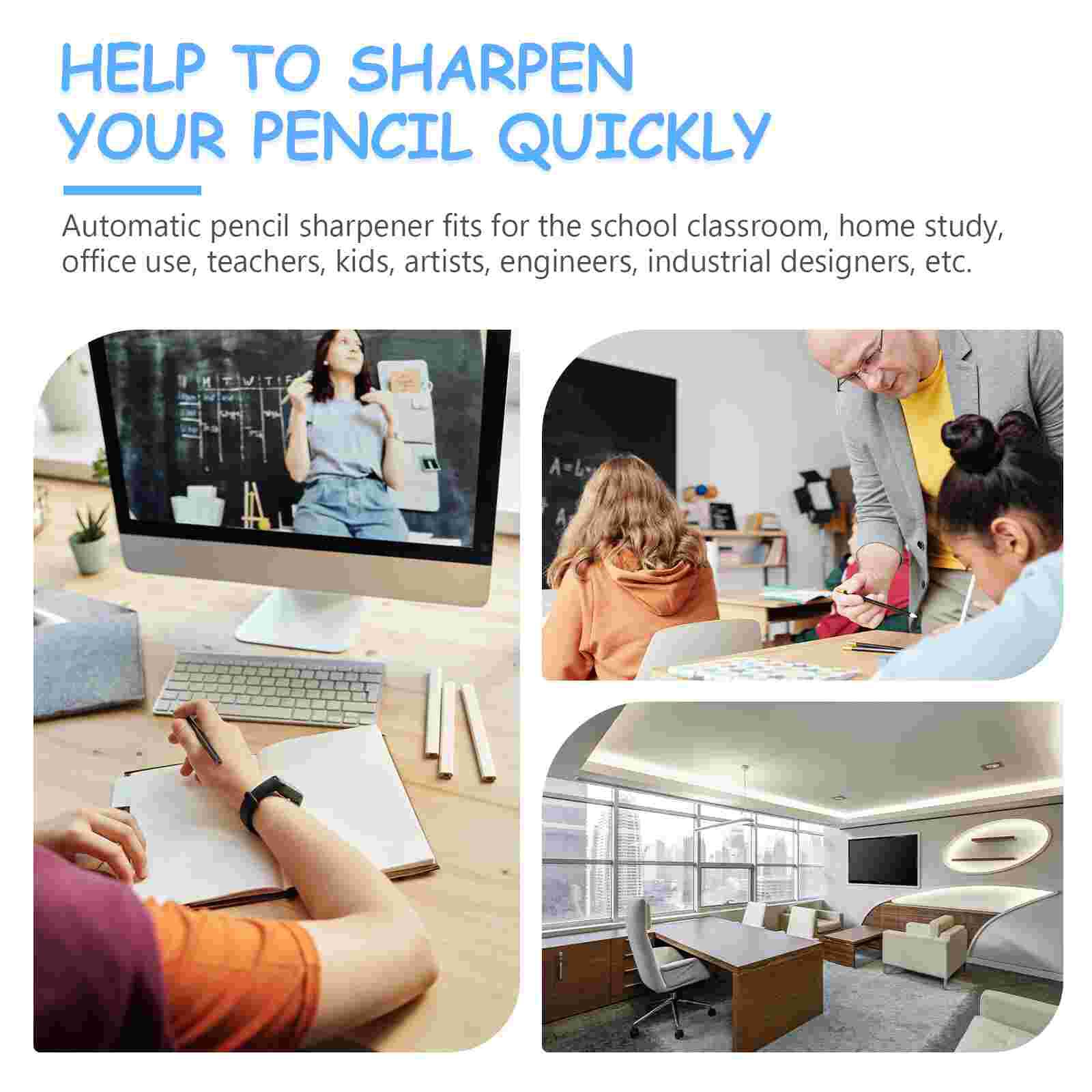 Electric Pencil Sharpener Desktop Dust Cleaner Multi-function Students Sharpener