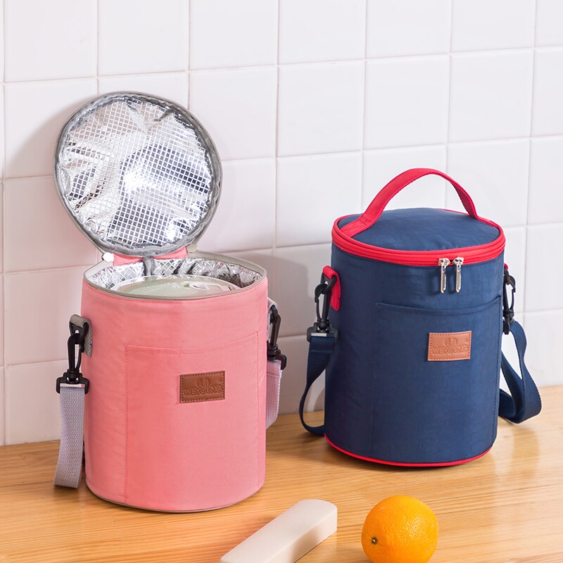 Tote Ronde Isoleren Lunch Tas Vrouwen Student Lunchbox Bento Thermo Tas Kantoor School Picknick Koeltas Bolso