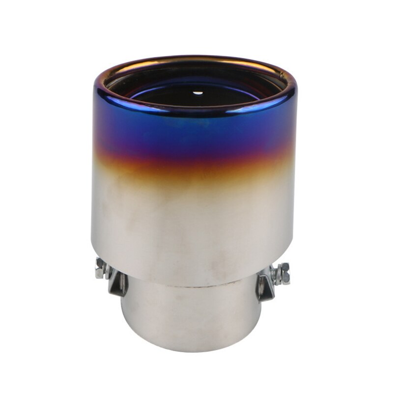 63Mm Auto Omgebouwd Uitlaat Tail Tip Pipe Enkele Outlet Keel Auto Universele Rvs Ronde Pijp Uitlaat Demper