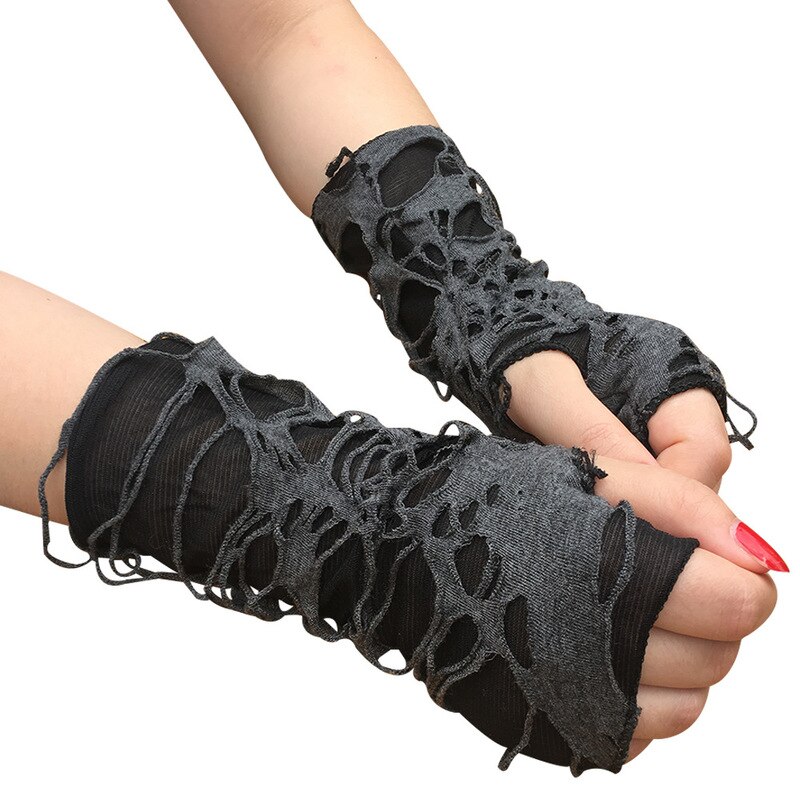 Gants noirs de clochard d&#39;halloween, gants noirs Punk, accessoires de vêtements de Cosplay