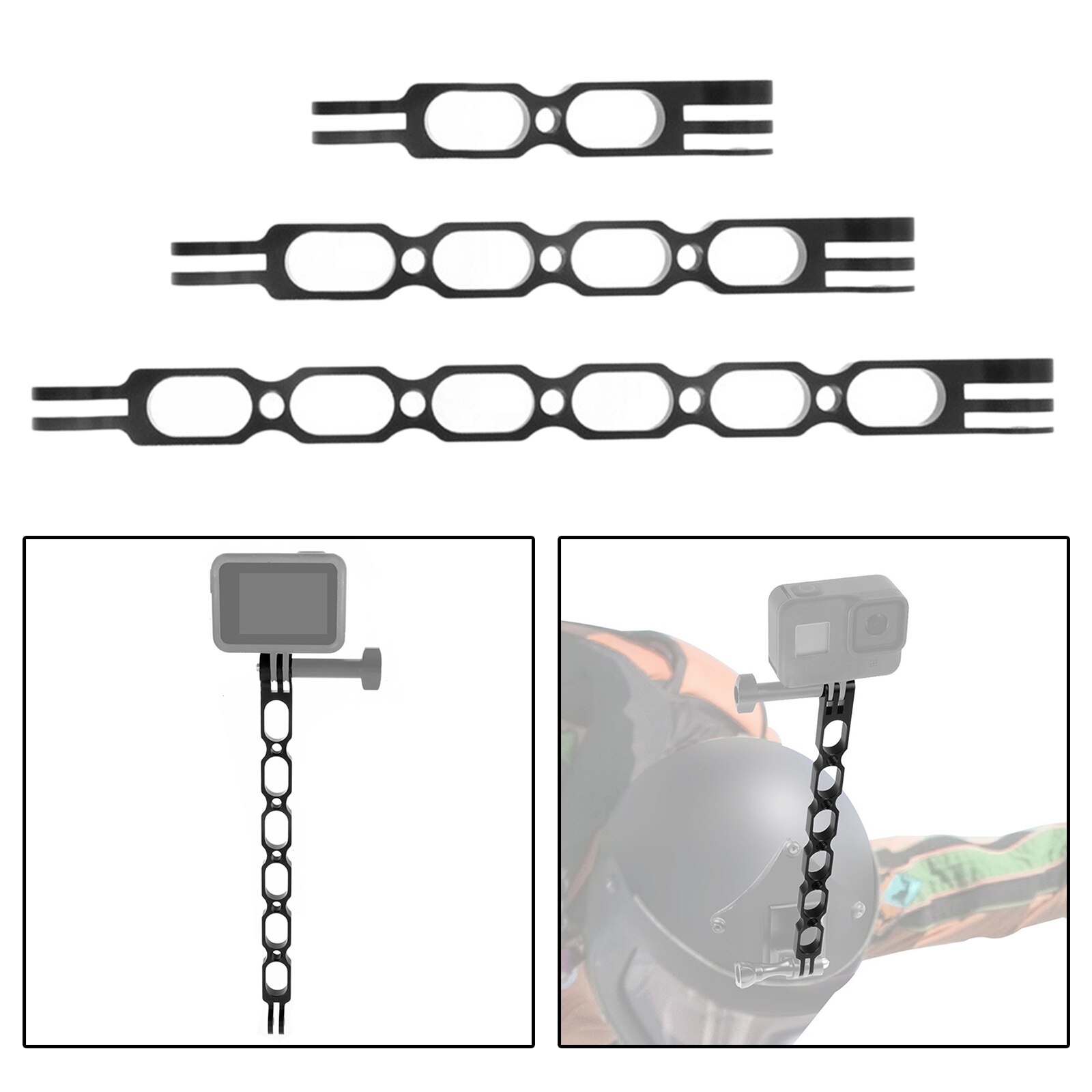 Adjustable Camera Extension Arm, Universal Aluminium Alloy Lengthened Rod Foldable Bracket Mount Holder for Sports Camera