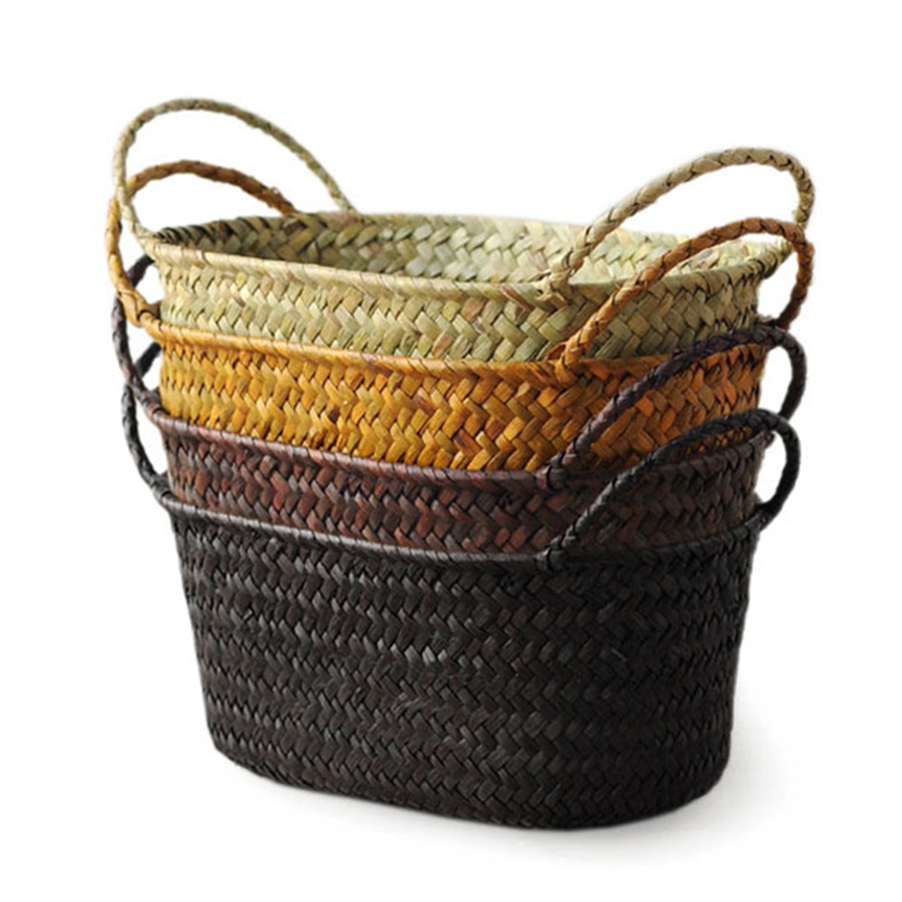 Wicker Weaving Storage Basket for Kitchen Handmade Fruit Dish Rattan Picnic Food bread snacks Portable storage Baskets bag