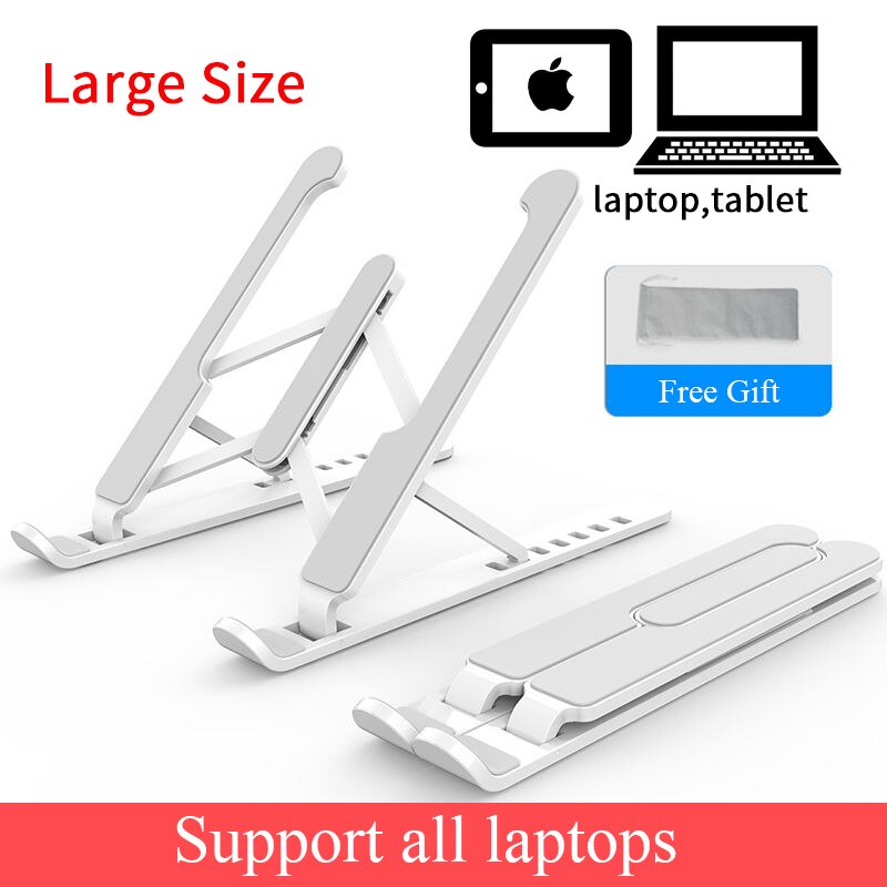 Universal Laptop Stand Adjustable Foldable Desk Rotation Support For MacBook Pro iPad PC Tablet Notebook Desktop Portable Holder: White Large1