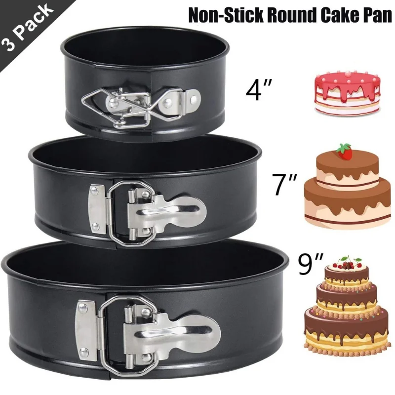 4/7/9 Inch Baking Cake Mold Tin Round Cake Baking Pan Nonstick Leakproof Cheesecake Removable Bottom for Kitchen Cake Tool
