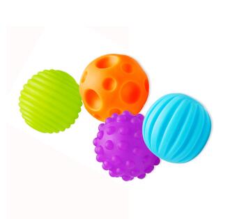 4/6 stk teksturerede multikugler sæt legetøj til baby touch hånd taktile sanser udvikler legetøjskugler baby træning massage gummi blød kugle: 4 bolde sæt