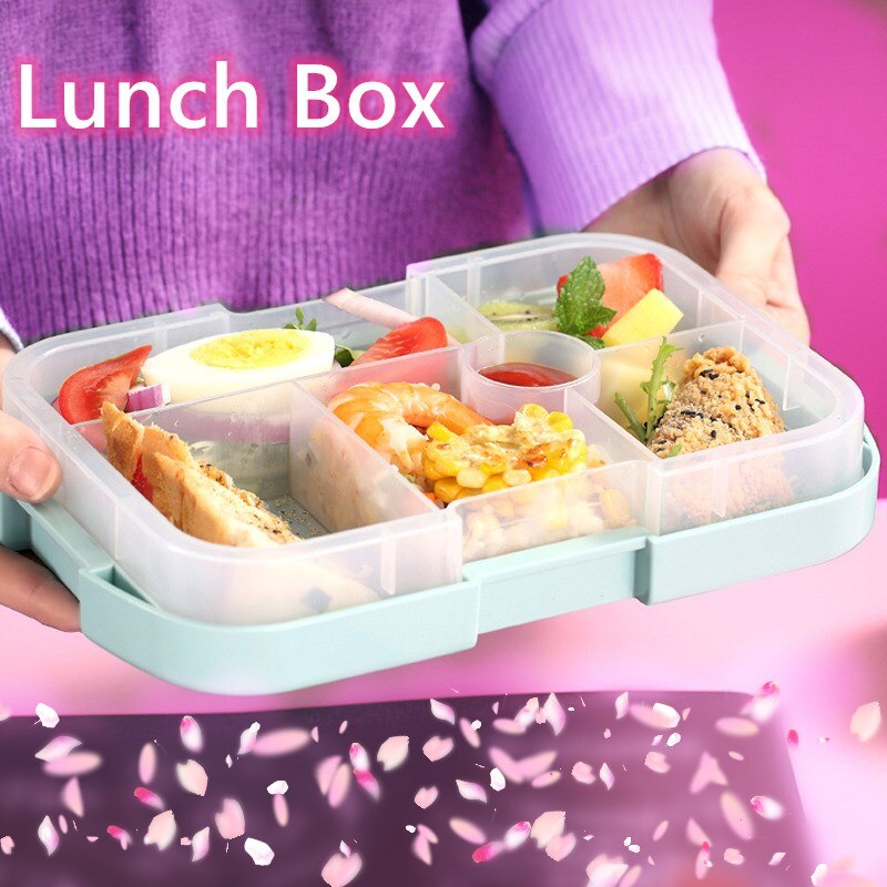 920Ml Gezonde Materiaal Lunchbox 6 Grids Bento Dozen Magnetron Servies Kids Draagbare Outdoor Voedsel Opslag Container Lunchbox