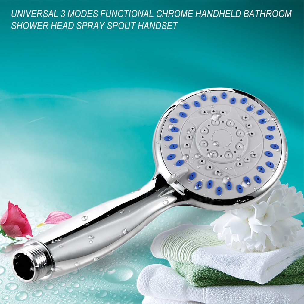 Large Function Chrome Bath Shower Head Handset Handheld Anti-limescale Universal