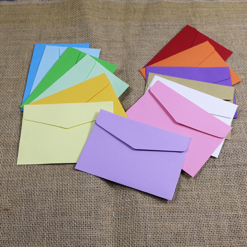 14pcs Colorful Envelope Kraft Paper Envelope Postcard Invitation Letter Stationery Party Favor Paper Bag 11.5x8cm