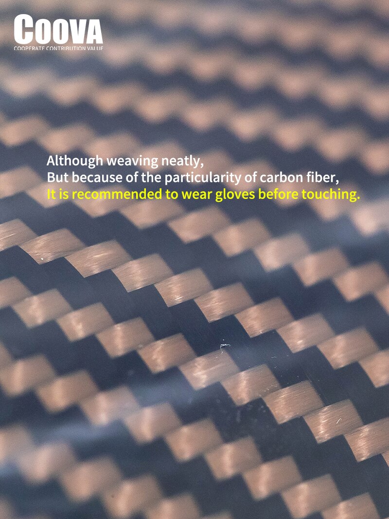 F506 COOVA Golden&amp;Carbon Fiber Sheet Twill Real Carbon Fiber Plate Board Sheet Epoxy Composite Thickness 0.4mm DIY Decoration