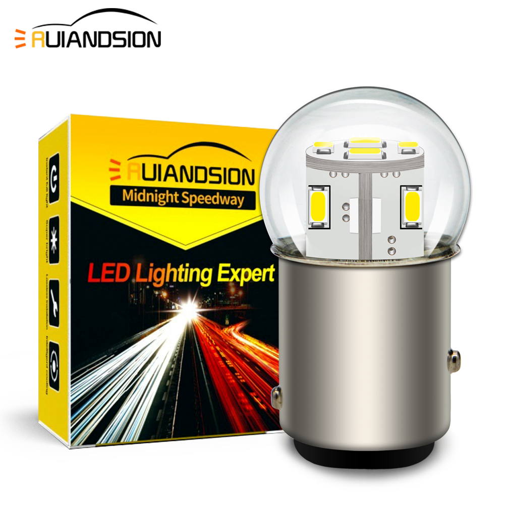 Ruiandsion 1156 P21W BA15S 1157 BAY15D BA15D 6V 12V 24V 48V LED voiture Moto ampoule de recul lampe de stationnement feux de freinage automatique