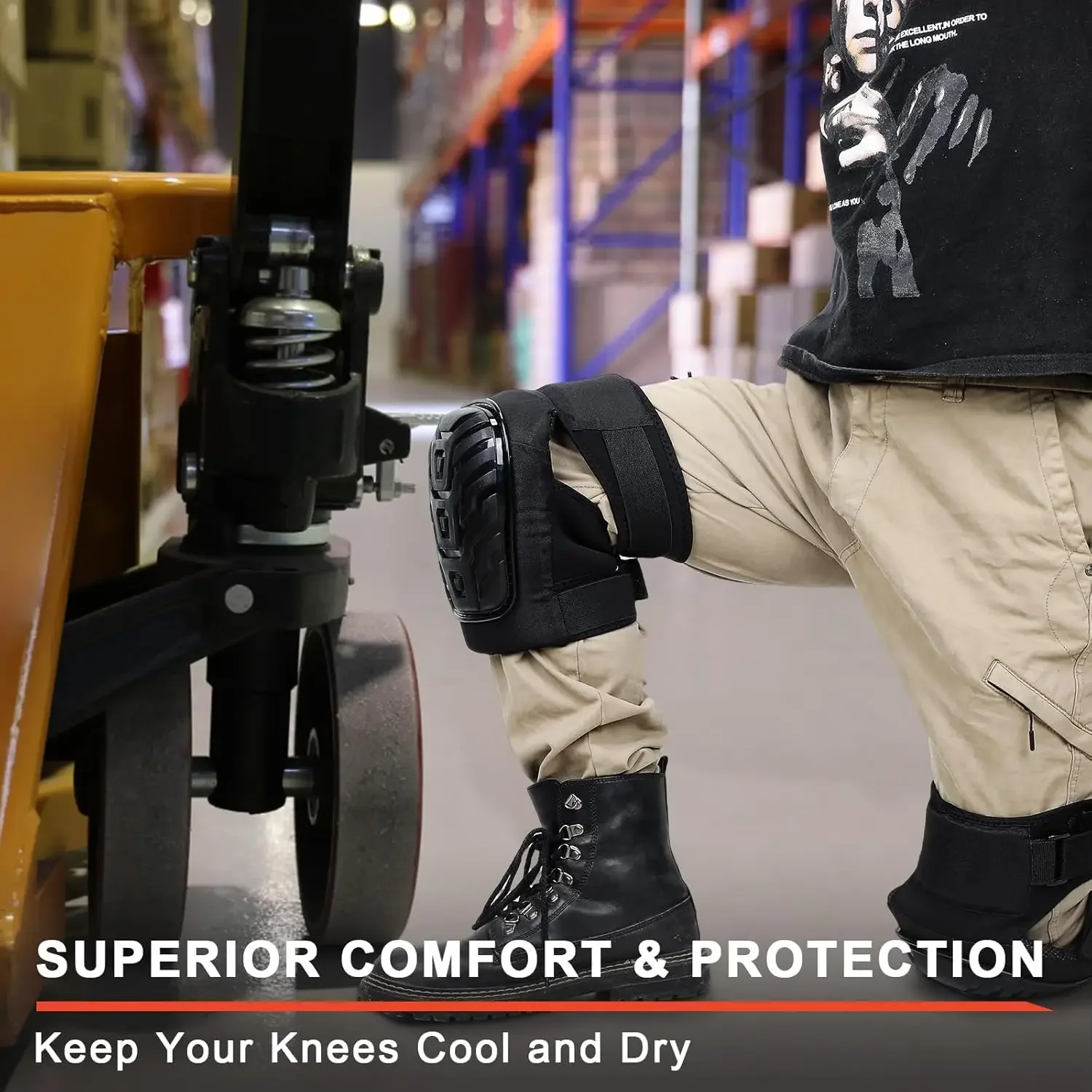 2PCS Knee Pads for Work Heavy Duty Foam Padding Gel Construction Knee Pads with Strong Double Straps