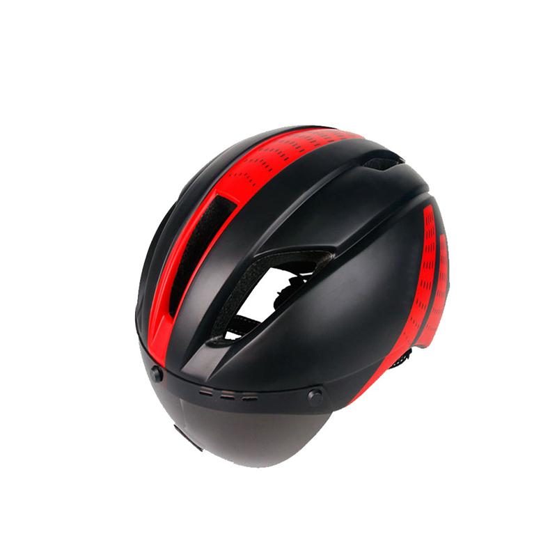 Mountain Road Auto Fiets Buiten Rijden Helm Met Bril Motorfiets Helm (Zwart Rood)