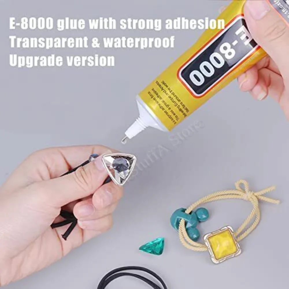 15/25/50ML E8000 Liquid Strong Glue B-7000 Adhesive Glass Glue for Nail Art Cell Phone LCD Touch Screen DIY Resin Jewelry Repair