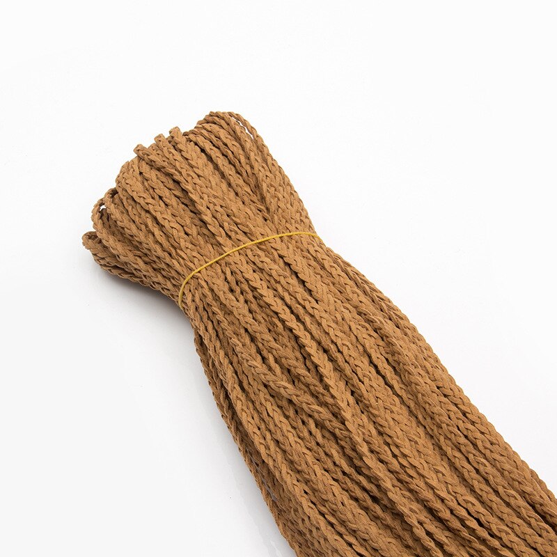 Cuerda trenzada de cuero de terciopelo para manualidades, cuerda de 5mm x 3 yardas para pulsera artesanal, collar, cadena de joyería, accesorios de decoración: light brown
